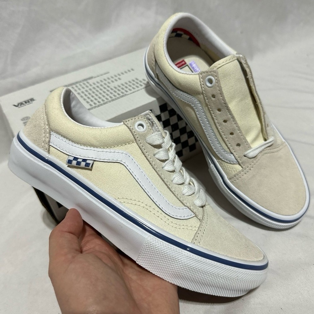 Vans Skate‎ Old Skool Off White Beige Tan White Shoes New Woman's 5.5